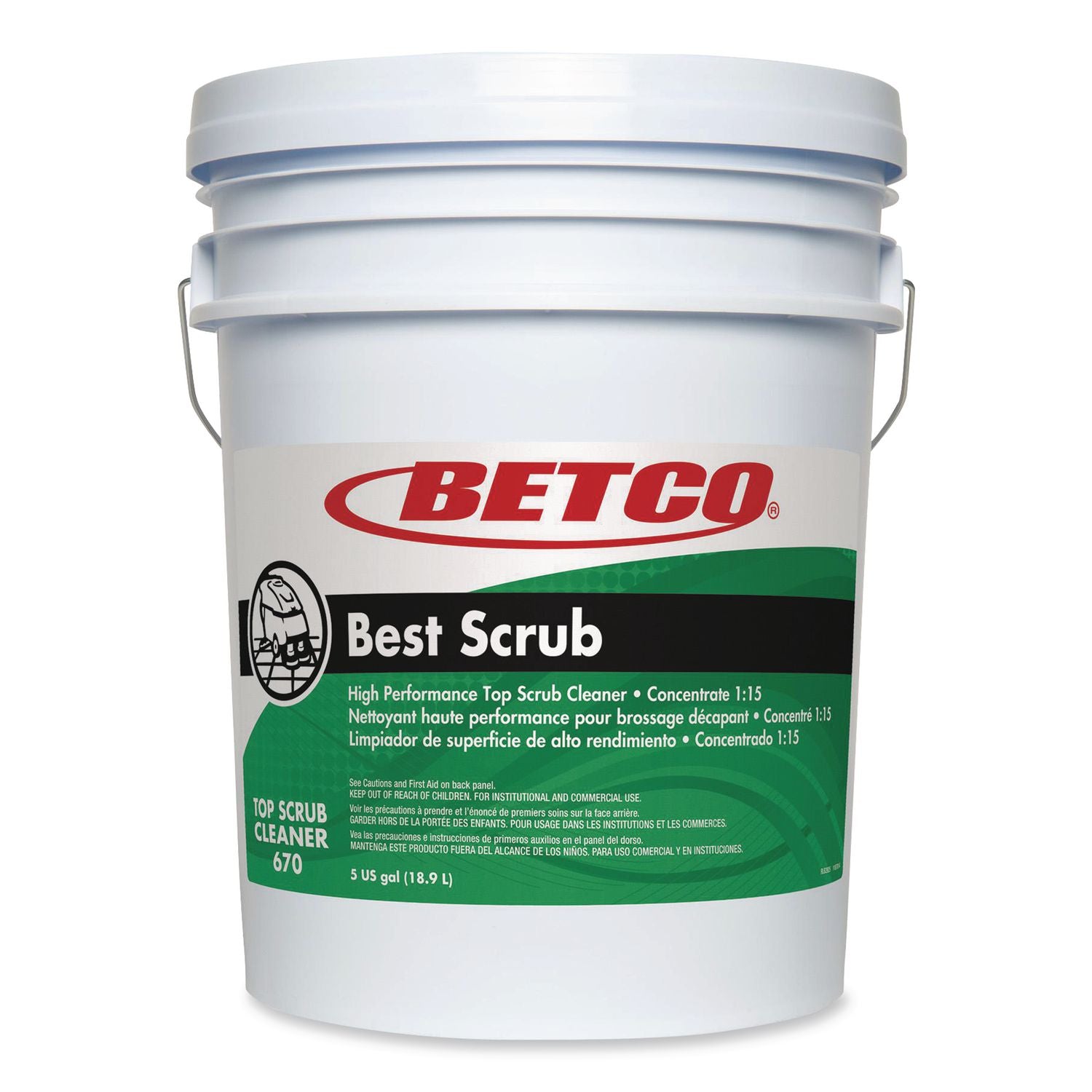 Betco Best Scrub Floor Cleaner - Concentrate - 640 fl oz (20 quart) - Pleasant Scent - Low Foaming, Pleasant Scent, Residue-free - Green