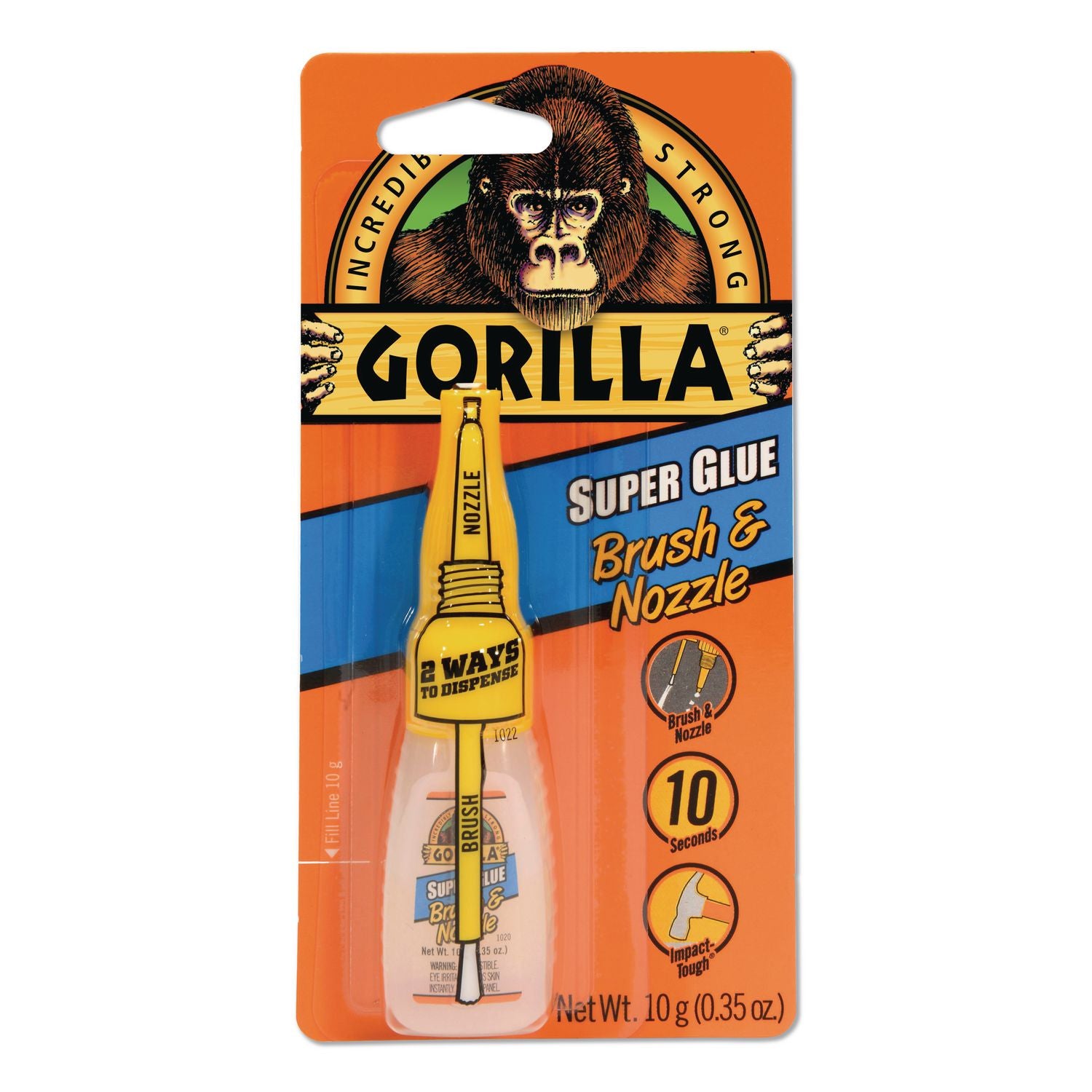 Super Glue with Brush and Nozzle Applicators, 0.35 oz, Dries Clear