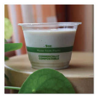 PLA Clear Cold Cups, 9 oz, Clear, 1,000/Carton