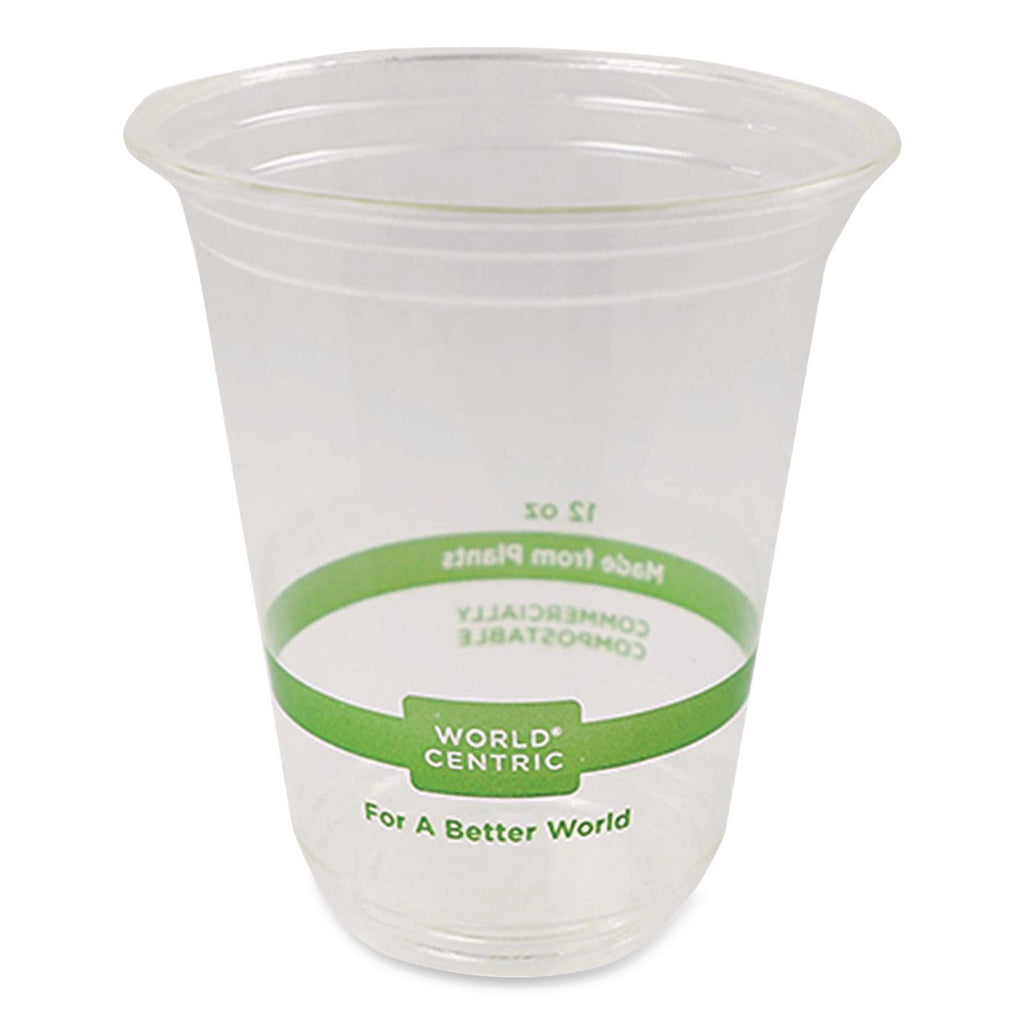 PLA Clear Cold Cups, 12 oz, Clear, 1,000/Carton