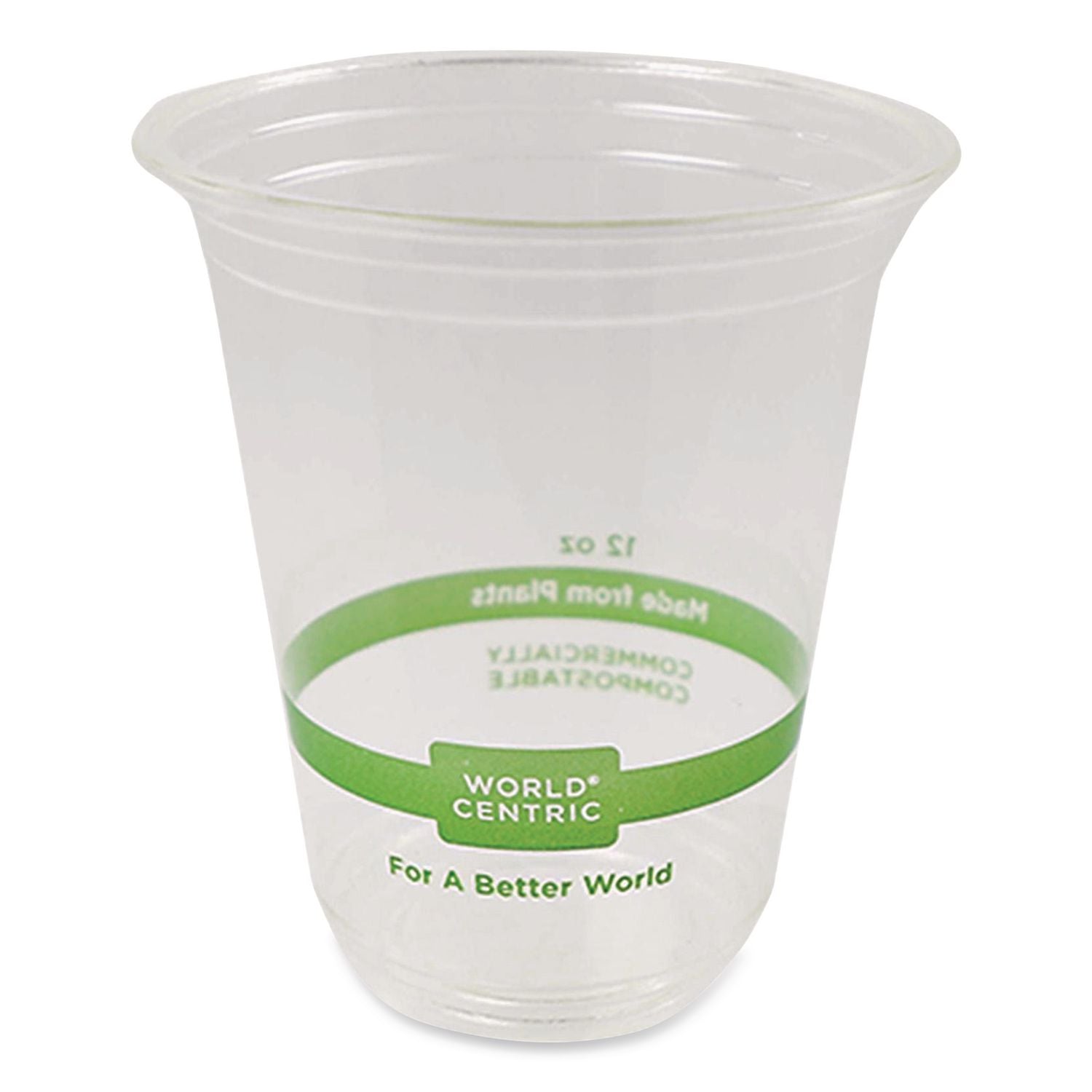 PLA Clear Cold Cups, 12 oz, Clear, 1,000/Carton