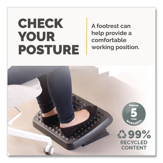 Standard Footrest, Adjustable, 17.63w x 13.13d x 3.75h, Graphite