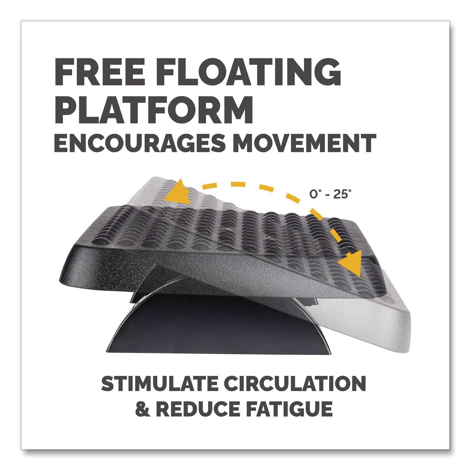 Standard Footrest, Adjustable, 17.63w x 13.13d x 3.75h, Graphite