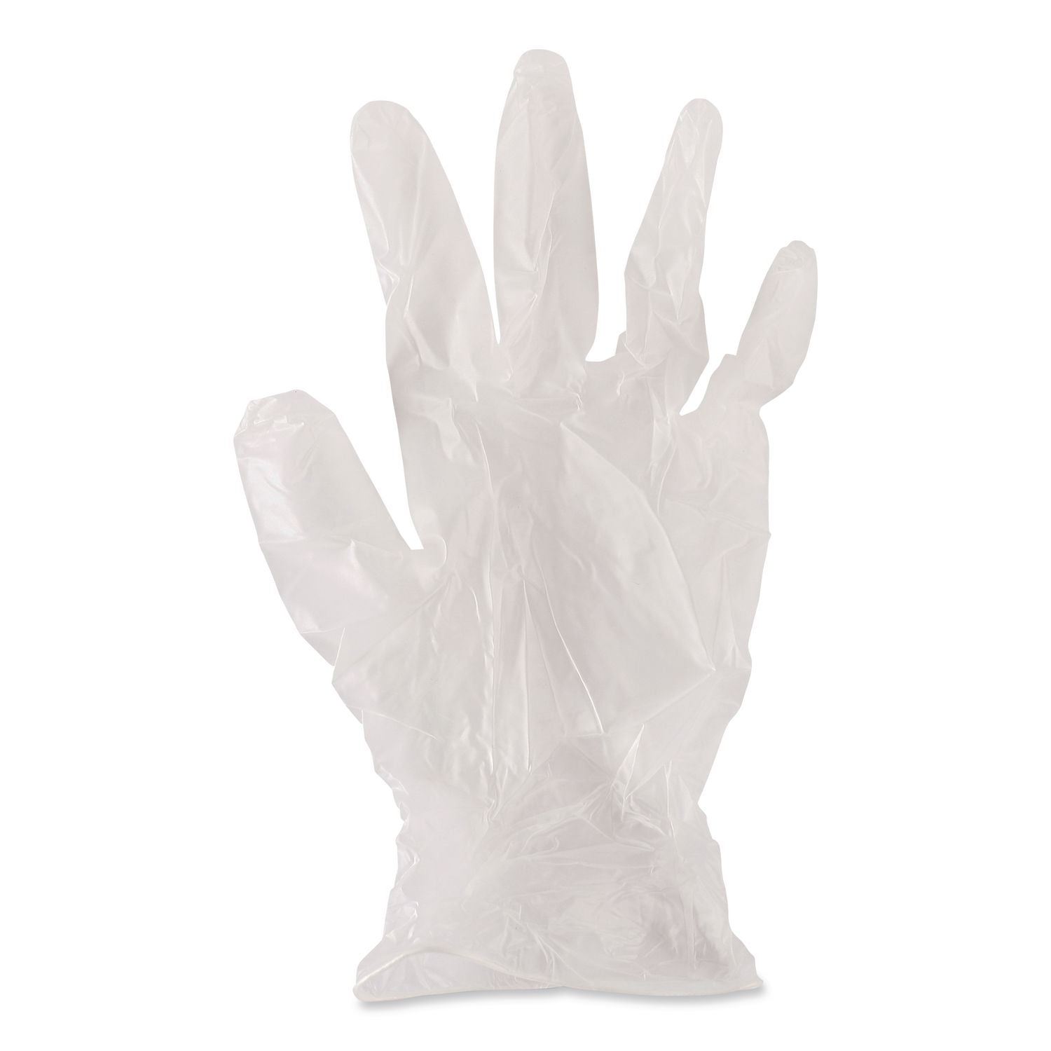 Exam Vinyl Gloves, Clear, Medium, 3 3/5 mil, 100/Box, 10 Boxes/Carton