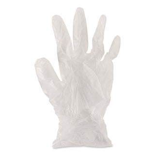 Exam Vinyl Gloves, Clear, Medium, 3 3/5 mil, 100/Box, 10 Boxes/Carton