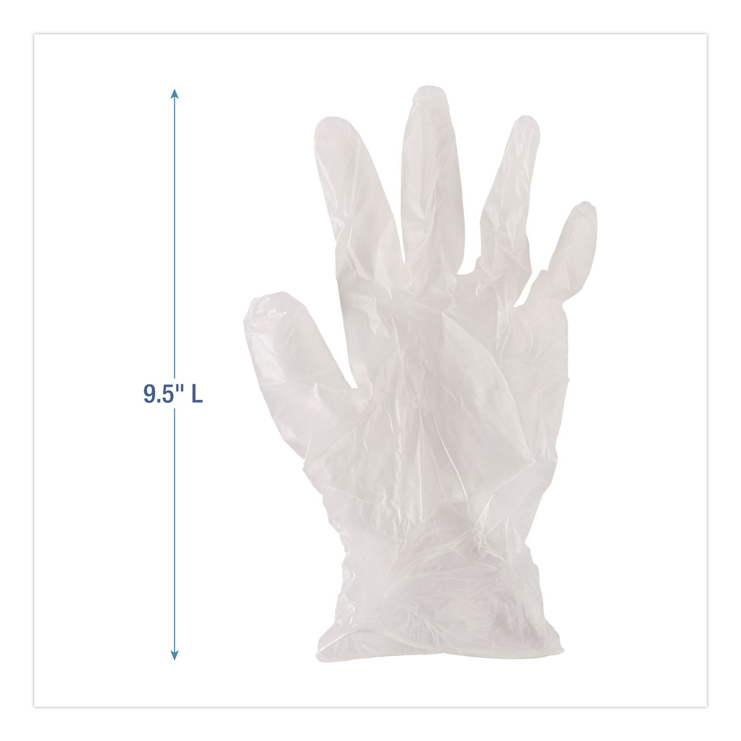 Exam Vinyl Gloves, Clear, Medium, 3 3/5 mil, 100/Box, 10 Boxes/Carton