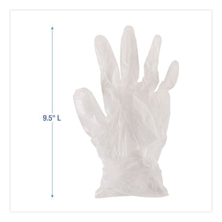 Exam Vinyl Gloves, Clear, Medium, 3 3/5 mil, 100/Box, 10 Boxes/Carton