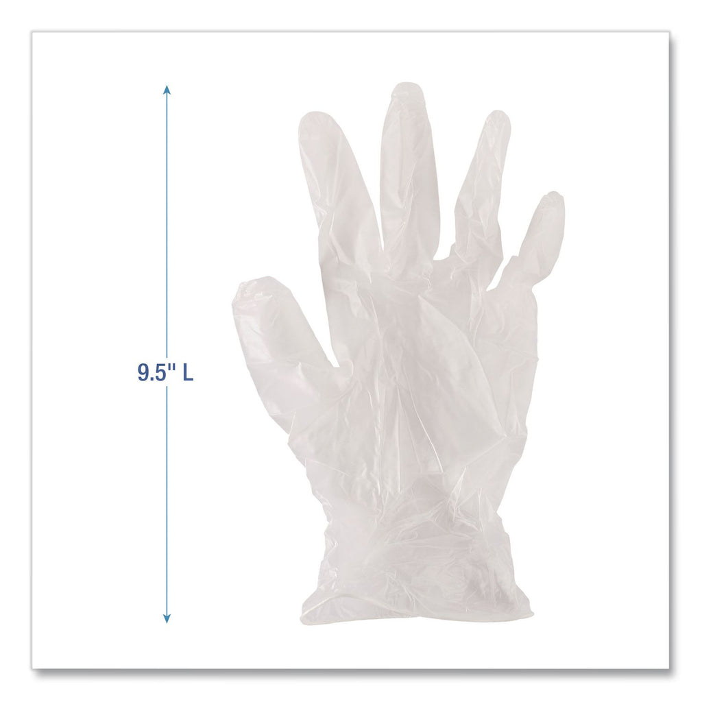 Exam Vinyl Gloves, Clear, Small, 3 3/5 mil, 100/Box, 10 Boxes/Carton