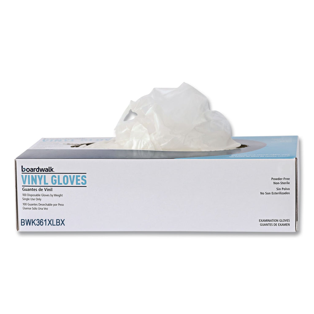 Exam Vinyl Gloves, Powder/Latex-Free, 3 3/5 mil, Clear, X-Large, 100/Box