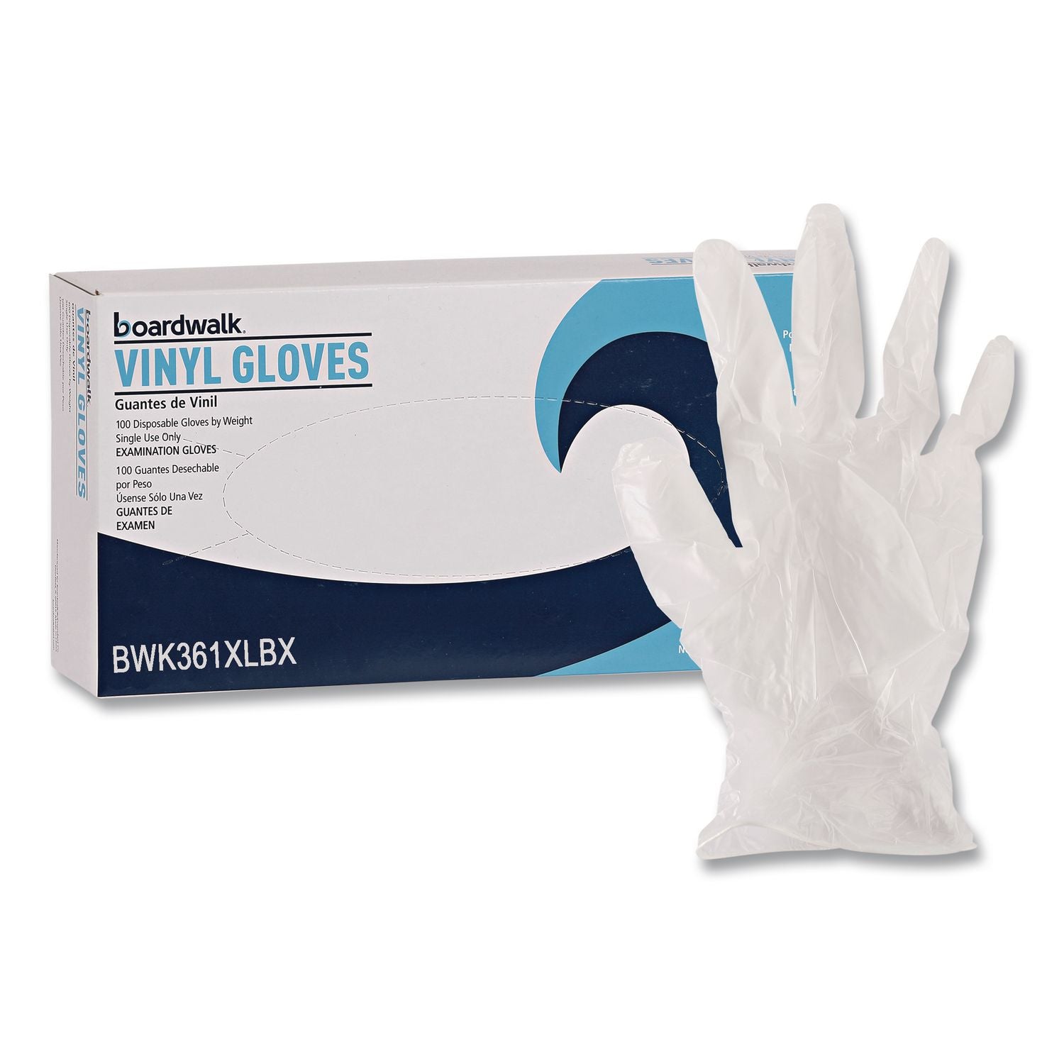 Exam Vinyl Gloves, Clear, X-Large, 3 3/5 mil, 100/Box, 10 Boxes/Carton