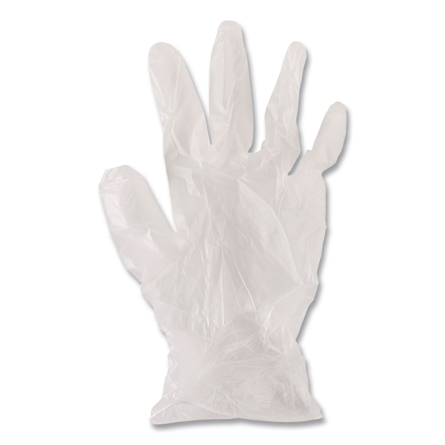 General Purpose Vinyl Gloves, Powder/Latex-Free, 2.6 mil, Large, Clear, 100/Box
