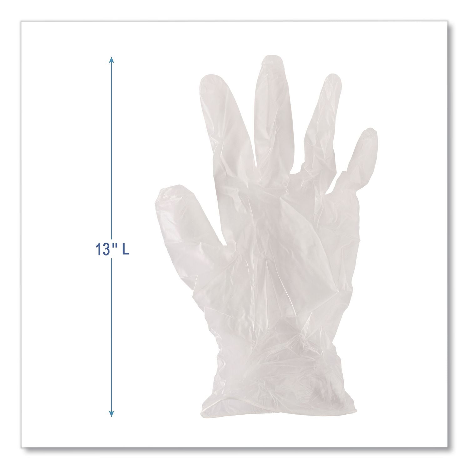 General Purpose Vinyl Gloves, Powder/Latex-Free, 2.6 mil, Large, Clear, 100/Box