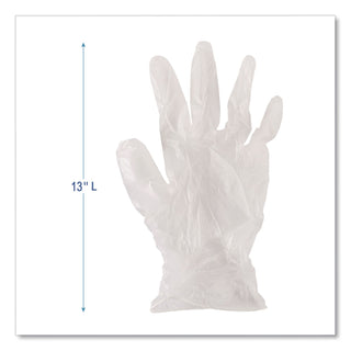 General Purpose Vinyl Gloves, Powder/Latex-Free, 2.6 mil, Large, Clear, 100/Box