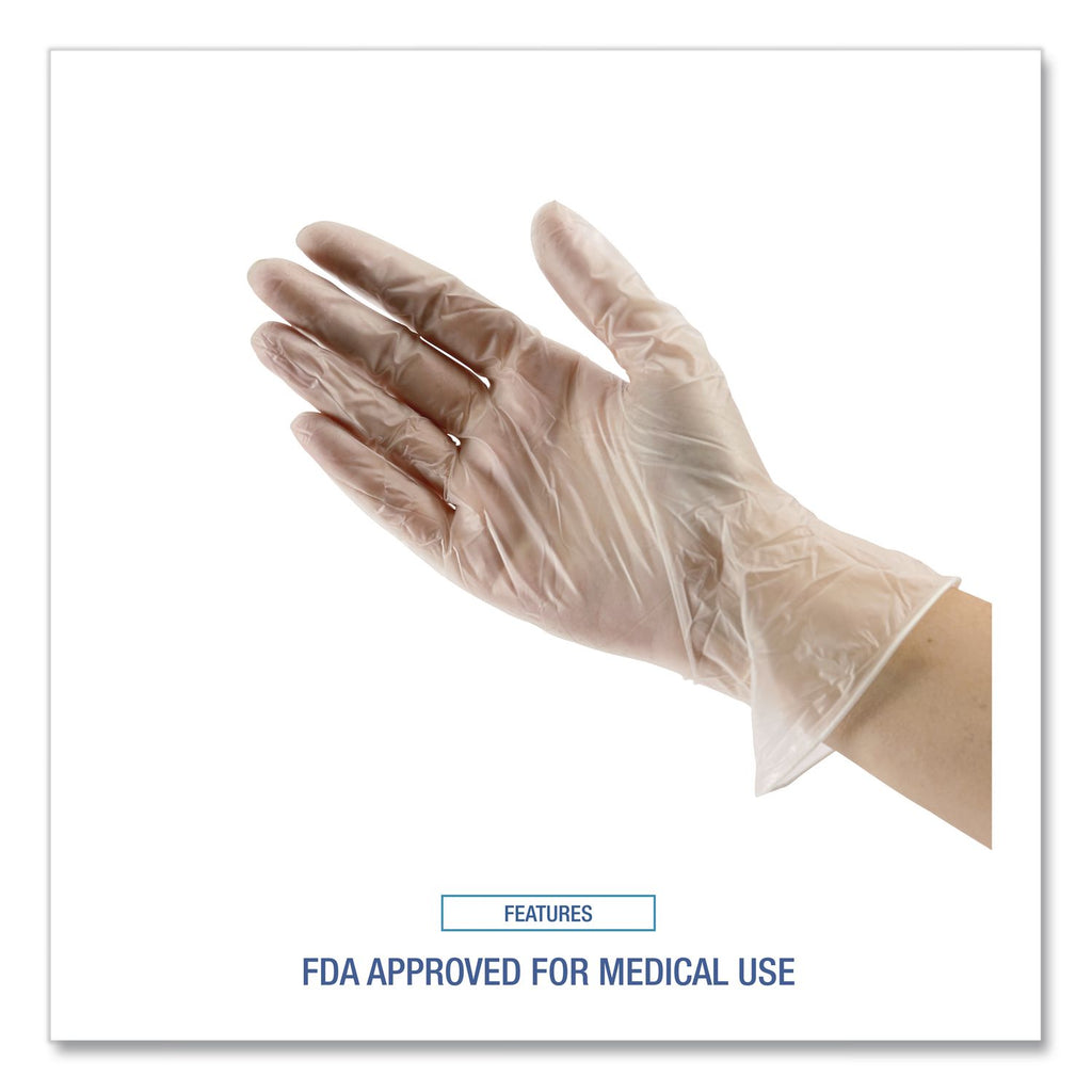 General Purpose Vinyl Gloves, Powder/Latex-Free, 2.6 mil, Medium, Clear, 100/Box