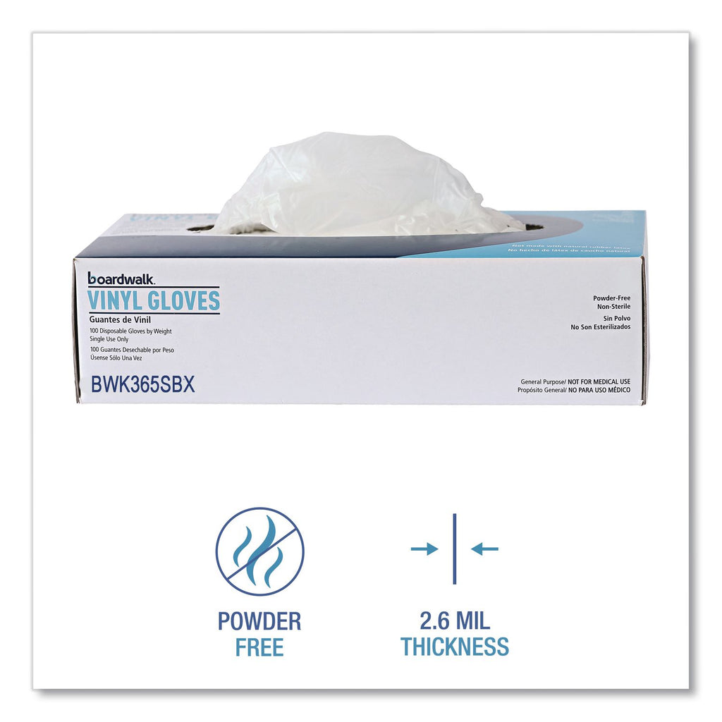 General Purpose Vinyl Gloves, Powder/Latex-Free, 2.6 mil, Small, Clear, 100/Box, 10 Boxes/Carton