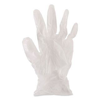 Exam Vinyl Gloves, Clear, Large, 3 3/5 mil, 100/Box, 10 Boxes/Carton