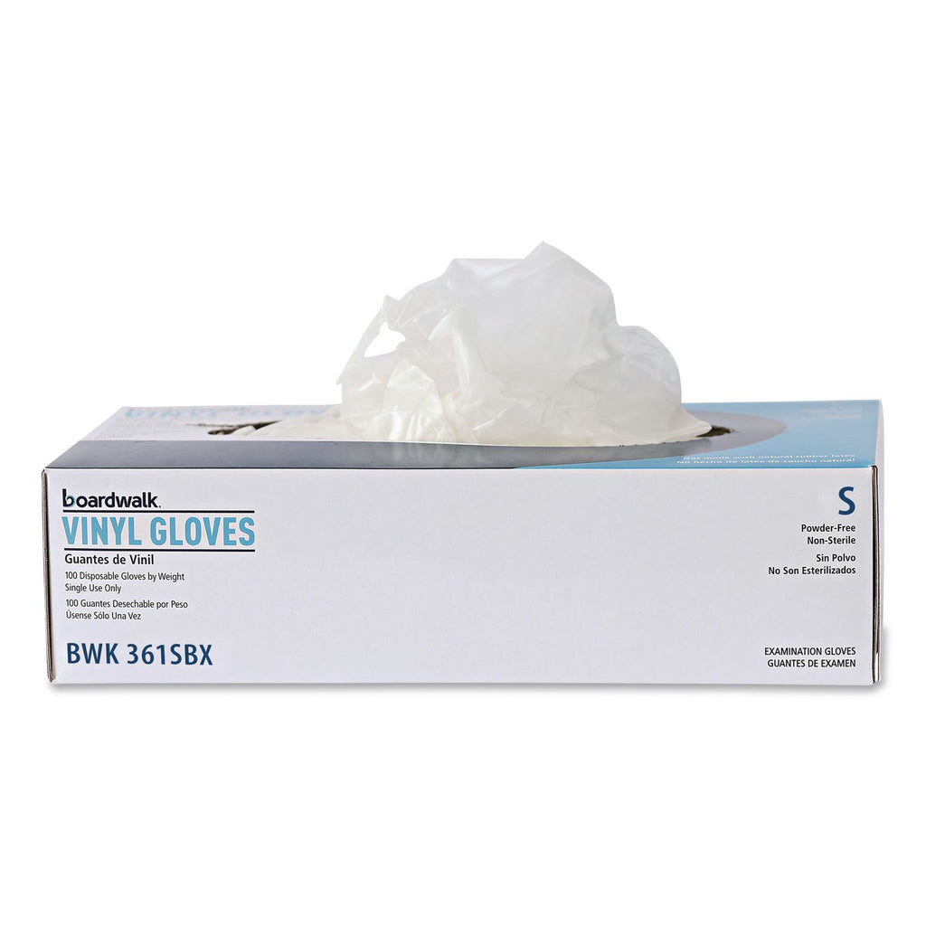 Exam Vinyl Gloves, Clear, Large, 3 3/5 mil, 100/Box, 10 Boxes/Carton