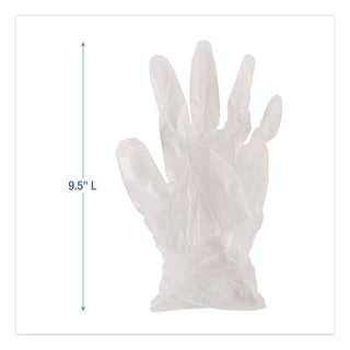Exam Vinyl Gloves, Clear, Large, 3 3/5 mil, 100/Box, 10 Boxes/Carton
