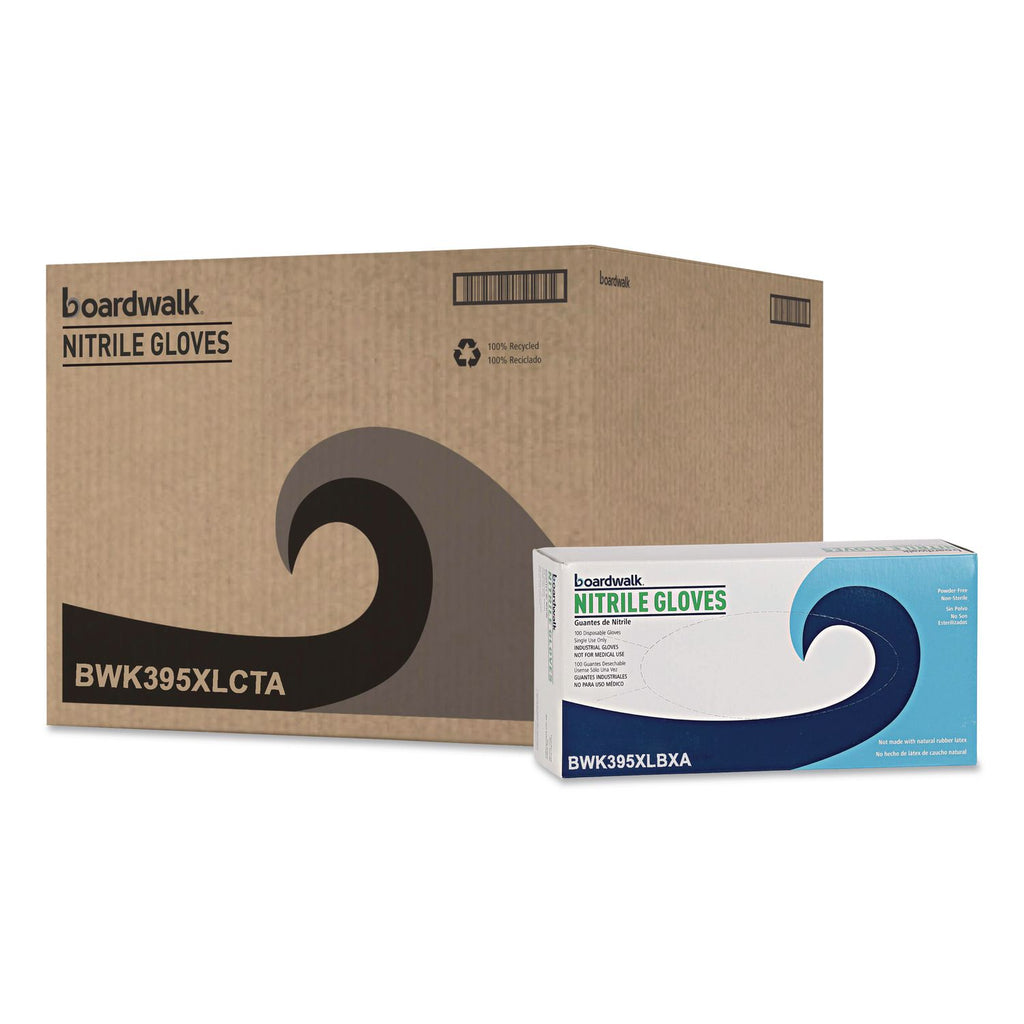 Disposable General-Purpose Powder-Free Nitrile Gloves, X-Large, Blue, 5 mil, 1,000/Carton