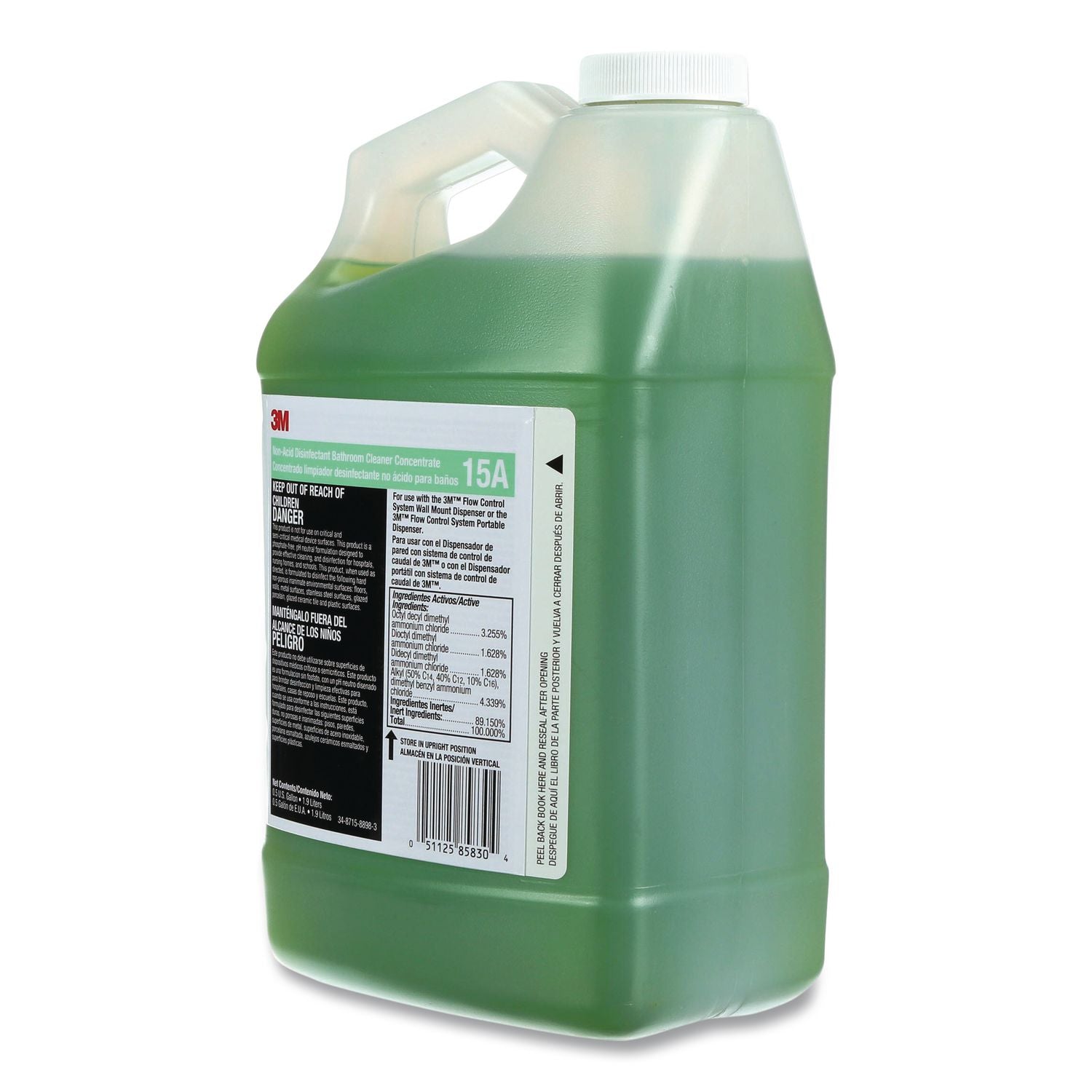 Non-Acid Disinfectant Bathroom Cleaner Concentrate, 0.5 gal Bottle, 4/Carton