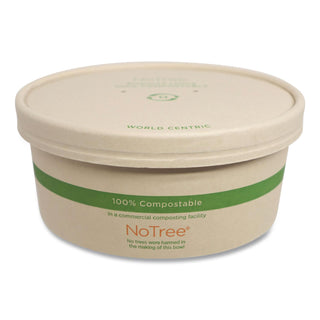 Paper Lids for Bowls. 5.9" Diameter, Natural, Paper, 300/Carton