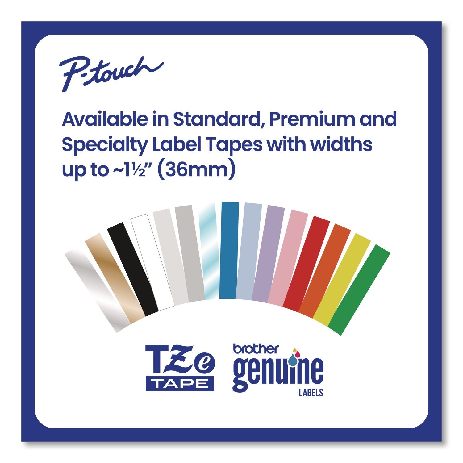 TZe Standard Adhesive Laminated Labeling Tape, 0.7" x 26.2 ft, Blue on White