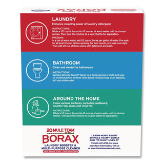 20 Mule Team Borax Laundry Booster, Powder, 4 lb Box, 6 Boxes/Carton