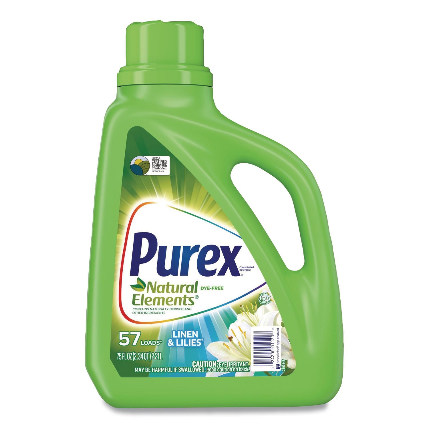 Ultra Natural Elements HE Liquid Detergent, Linen and Lilies, 75 oz Bottle, 6/Carton