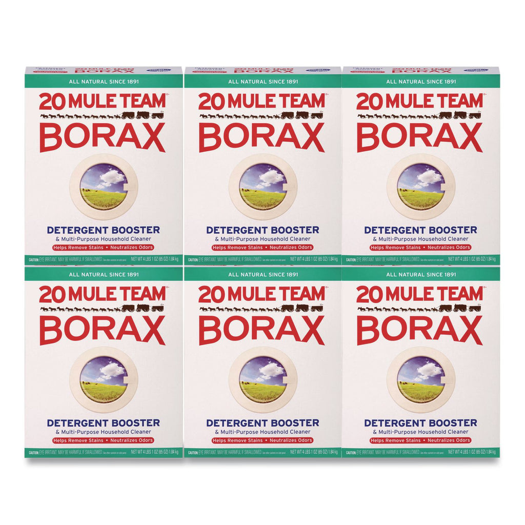 20 Mule Team Borax Laundry Booster, Powder, 4 lb Box, 6 Boxes/Carton