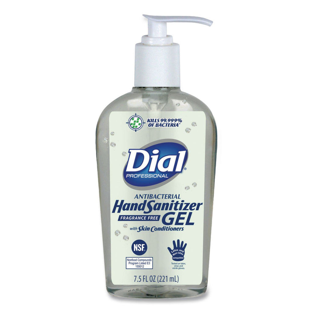 Antibacterial with Moisturizers Gel Hand Sanitizer, 7.5 oz, Pump Bottle, Fragrance-Free