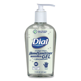 Antibacterial with Moisturizers Gel Hand Sanitizer, 7.5 oz, Pump Bottle, Fragrance-Free