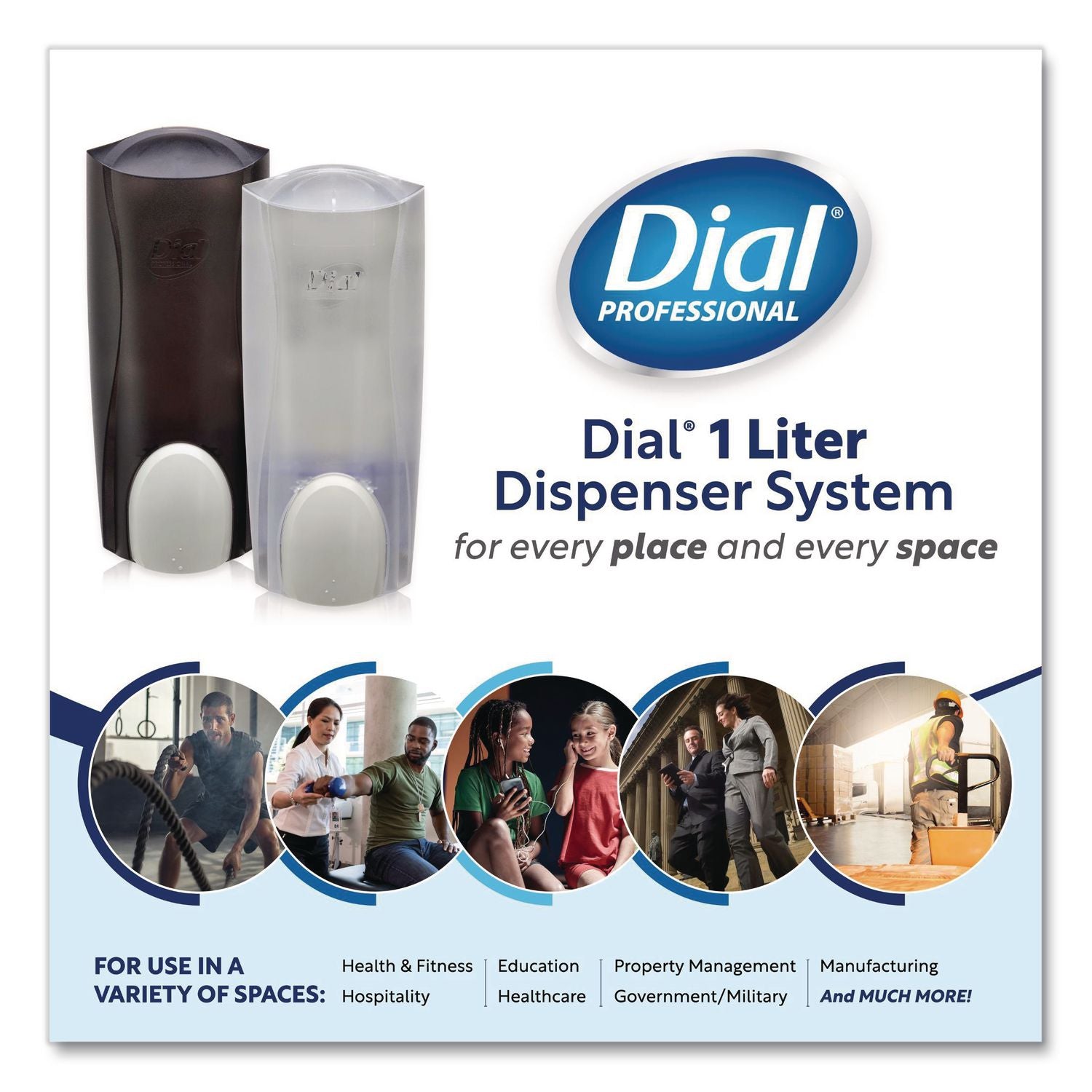Dial Sensitive Skin Antimicrobial Hand Soap - Manual - 1.06 quart Capacity - Antimicrobial, Locking Mechanism, Vandal Resistant, Push Button - Ice - 1Each