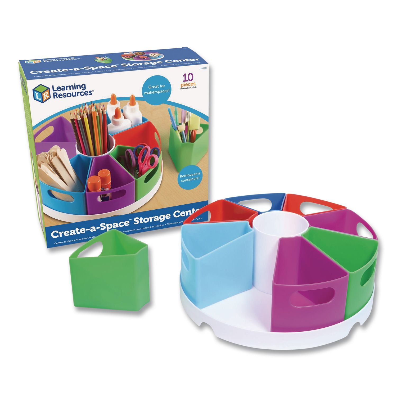 Learning Resources 10-piece Storage Center - 4.6" Height x 12" Width x 12" Length - Multi - 1 Each