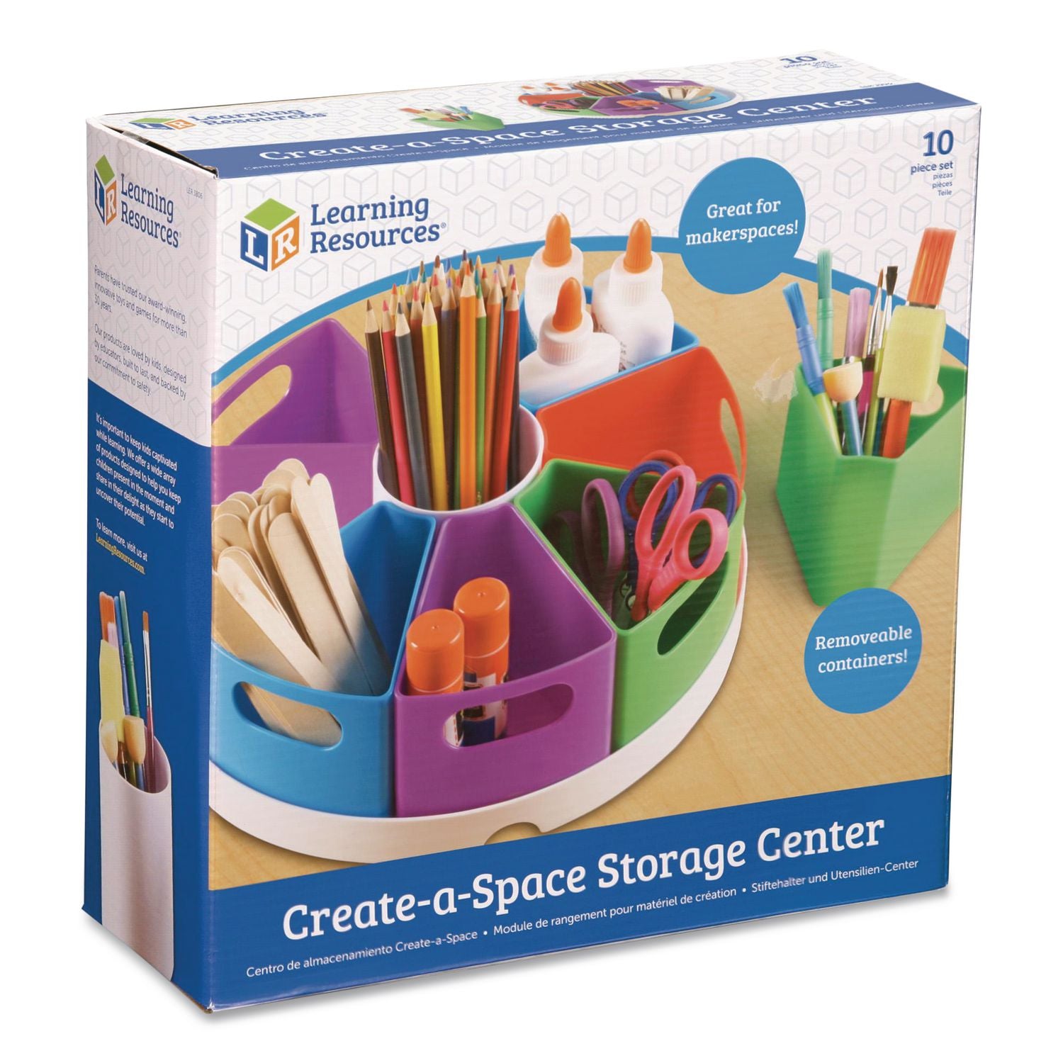 Learning Resources 10-piece Storage Center - 4.6" Height x 12" Width x 12" Length - Multi - 1 Each