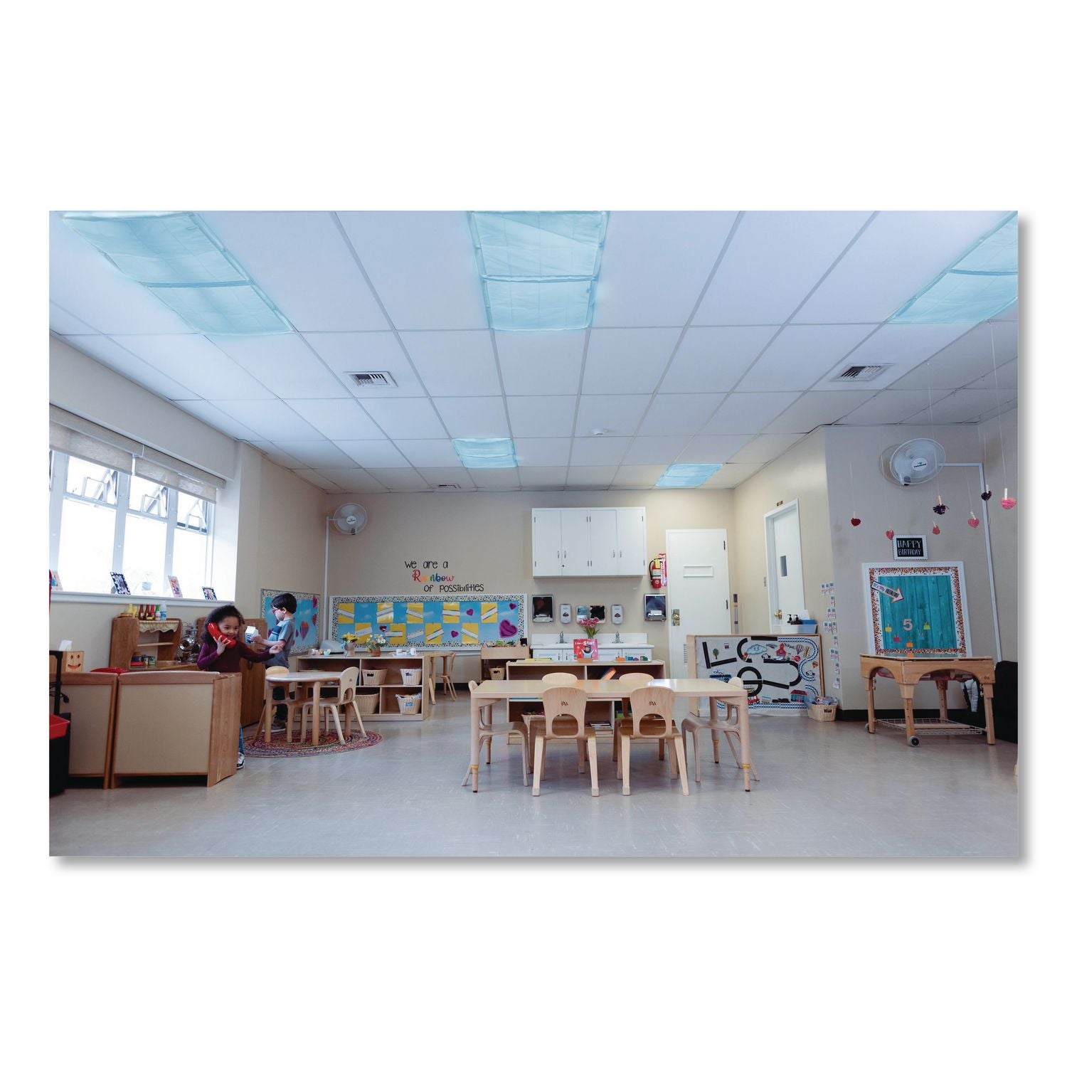 Educational Insights Square Fluorescent Light Filters (Tranquil Blue) - 1 Each