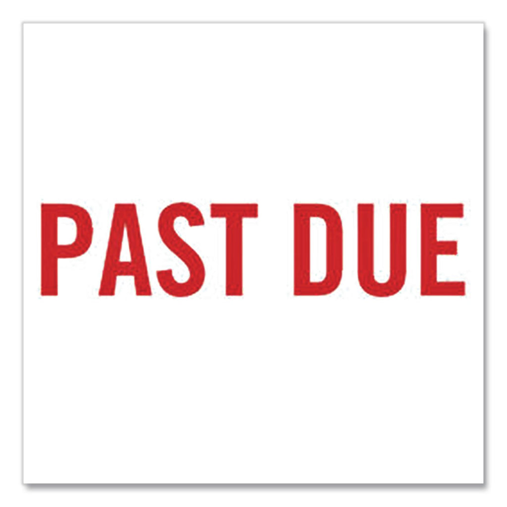 Pre-Inked Message Stamp, PAST DUE, 1.63" x 0.38", Red Ink