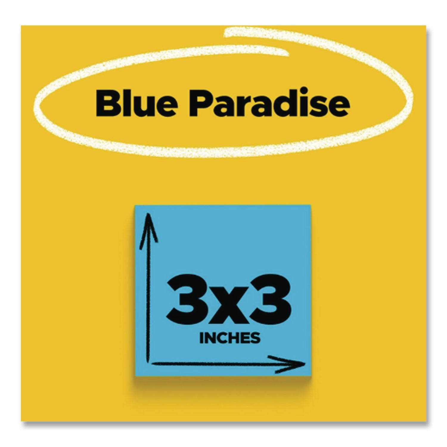 Self-Stick Notes, 3" x 3", Electric Blue, 90 Sheets/Pad, 5 Pads/Pack