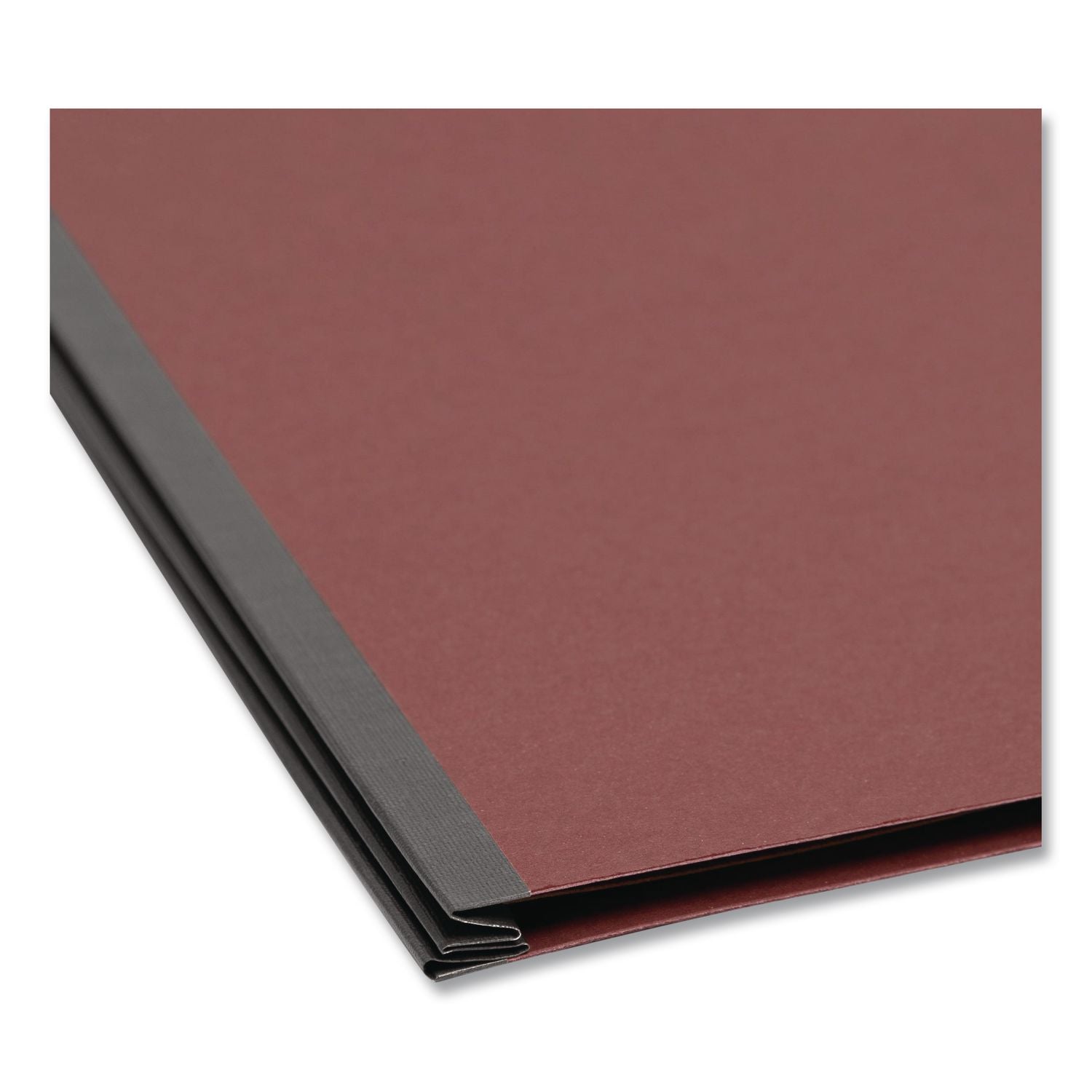 Pressboard Classification Folders, Four SafeSHIELD Fasteners, 2/5-Cut Tabs, 1 Divider, Letter Size, Red, 10/Box