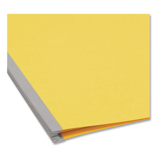 Top Tab Classification Folders, Six SafeSHIELD Fasteners, 2" Expansion, 2 Dividers, Letter Size, Yellow Exterior, 10/Box