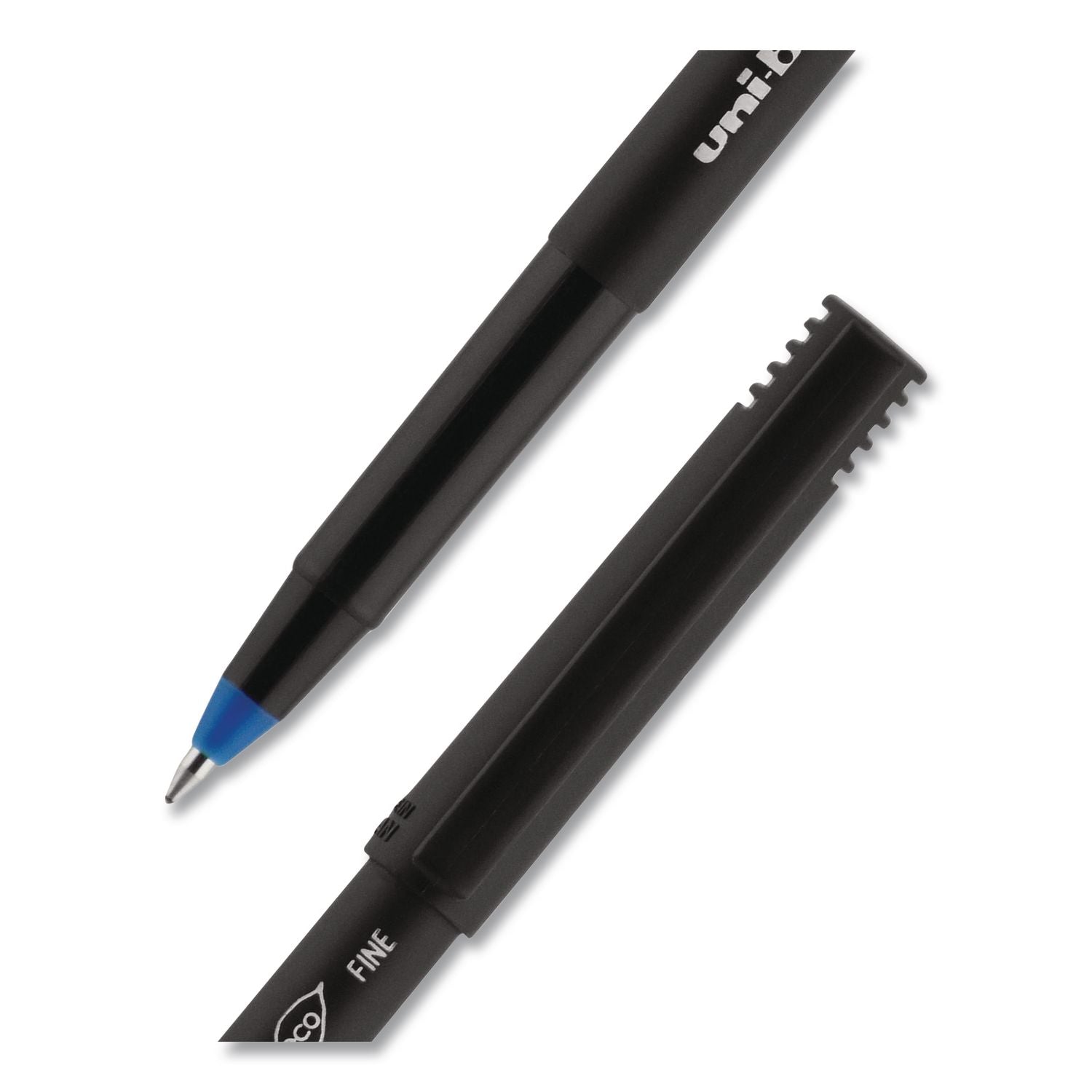ONYX Roller Ball Pen, Stick, Fine 0.7 mm, Blue Ink, Black/Blue Barrel, 72/Pack