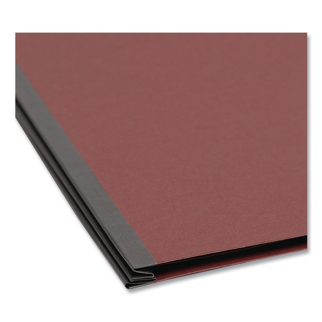 Pressboard Classification Folders, Eight SafeSHIELD Fasteners, 2/5-Cut Tabs, 3 Dividers, Letter Size, Red, 10/Box