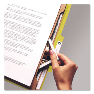 6-Section Pressboard Top Tab Pocket Classification Folders, 6 SafeSHIELD Fasteners, 2 Dividers, Legal Size, Yellow, 10/Box