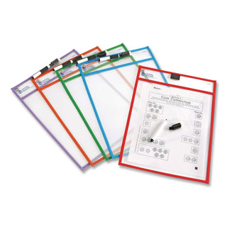 Learning Resources Write-and-wipe Pockets - White Surface - Portable - Reusable - 5 / Set