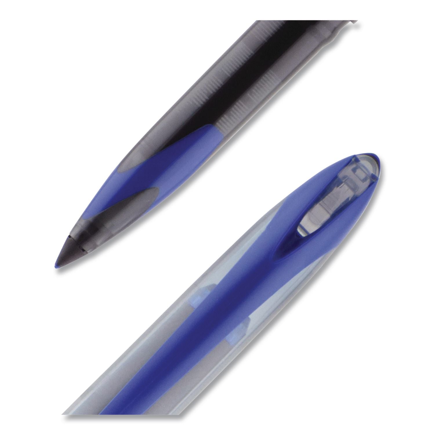 AIR Porous Gel Pen, Stick, Medium 0.7 mm, Blue Ink, Black/Blue Barrel, 3/Pack