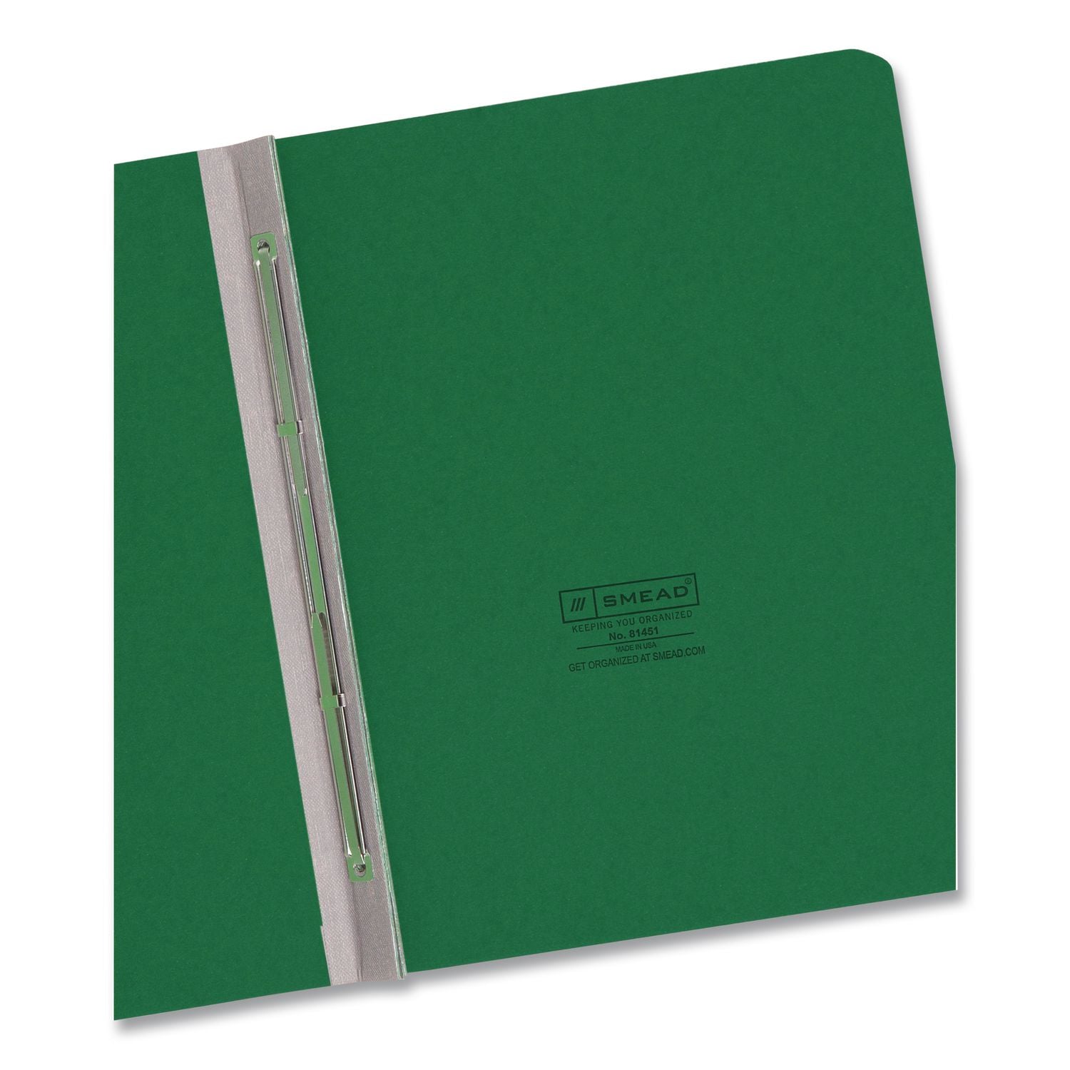 Prong Fastener Pressboard Report Cover, Two-Piece Prong Fastener, 3" Capacity, 8.5 x 11, Green/Green