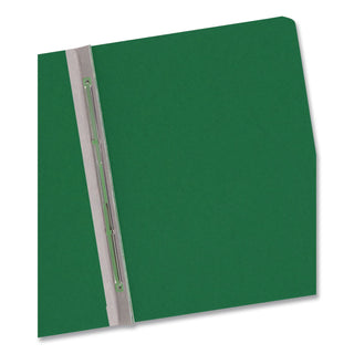 Prong Fastener Premium Pressboard Report Cover, Two-Piece Prong Fastener, 3" Capacity, 8.5 x 11, Green/Green