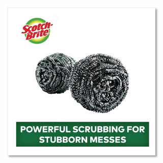 Stainless Steel Scrubber, Silver, 12/Carton