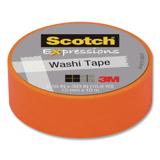 Expressions Washi Tape, 1.25" Core, 0.59" x 32.75 ft, Orange