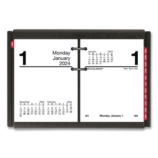 Desk Calendar Base for Loose-Leaf Refill, 3 x 3.75, Black