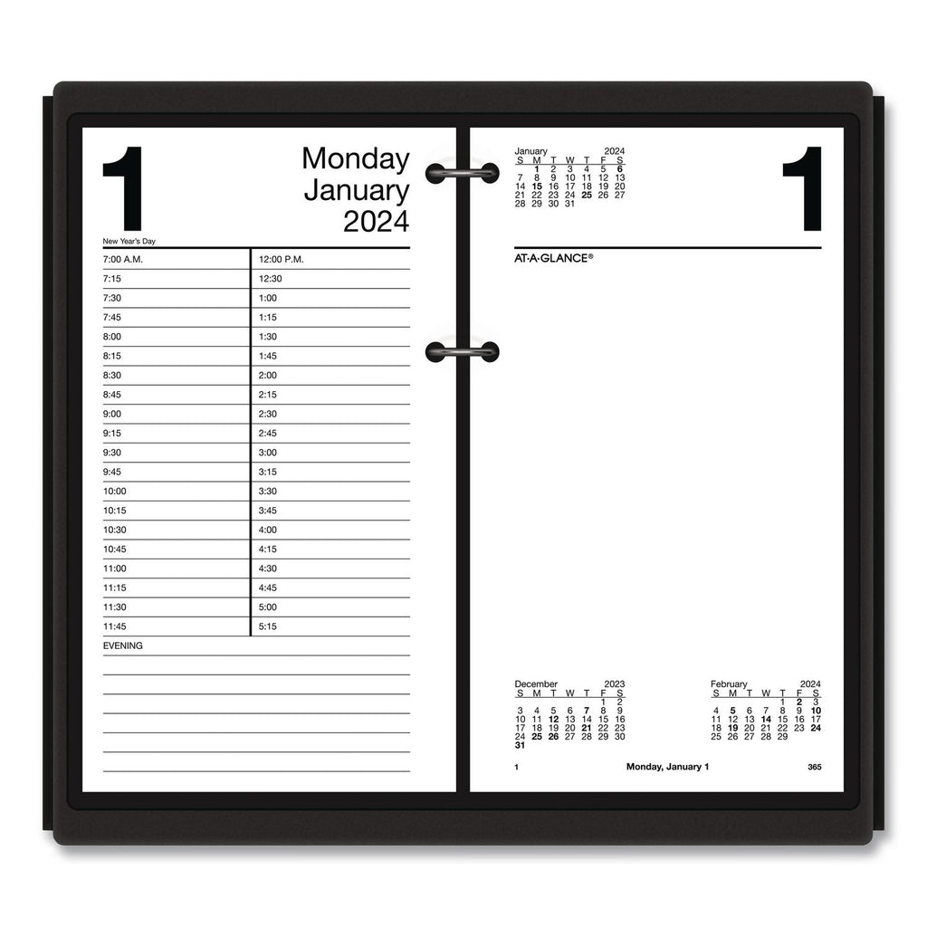 Desk Calendar Base for Loose-Leaf Refill, 4.5 x 8, Black